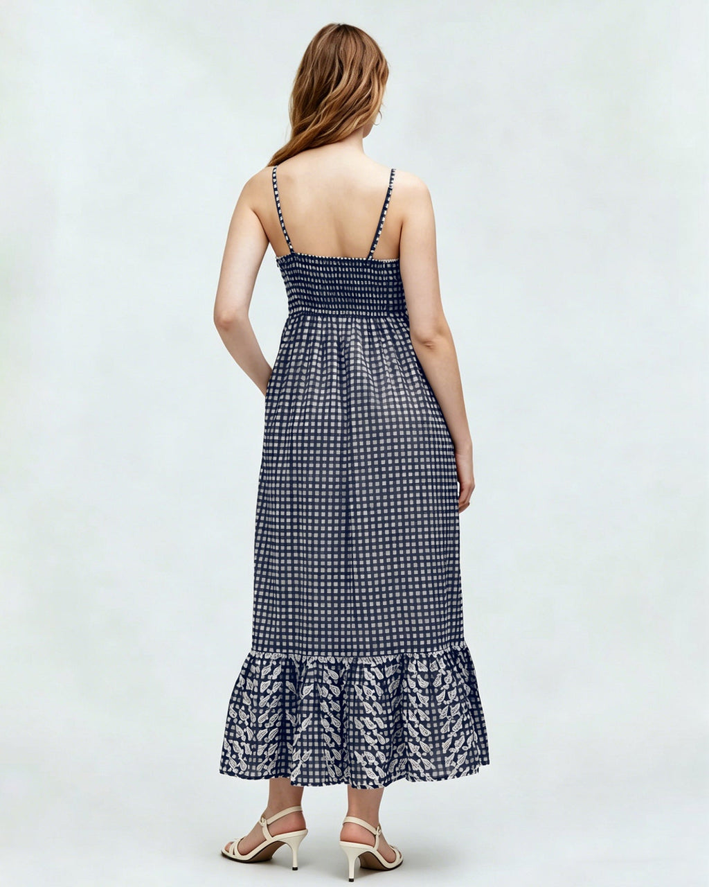Plaid Midi Dress in Black