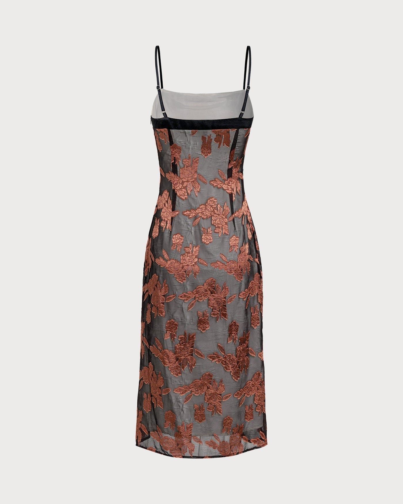 Caramel Floral Print Midi Dress