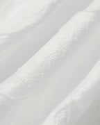 White Jacquard Midi Dress with Square Neckline