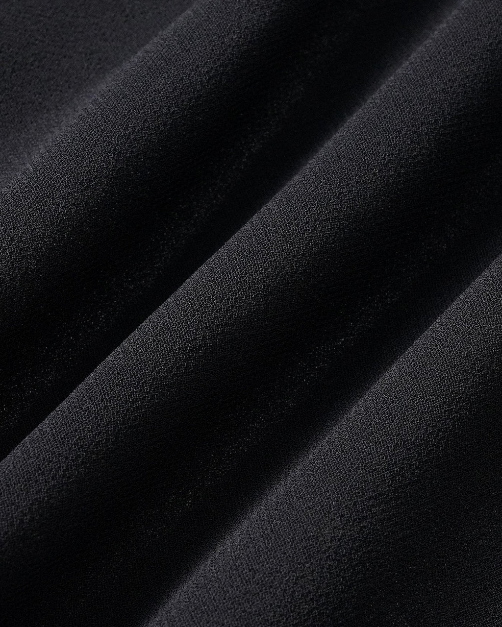 Black Midi Dress with V-Neck and Puffed Sleeves