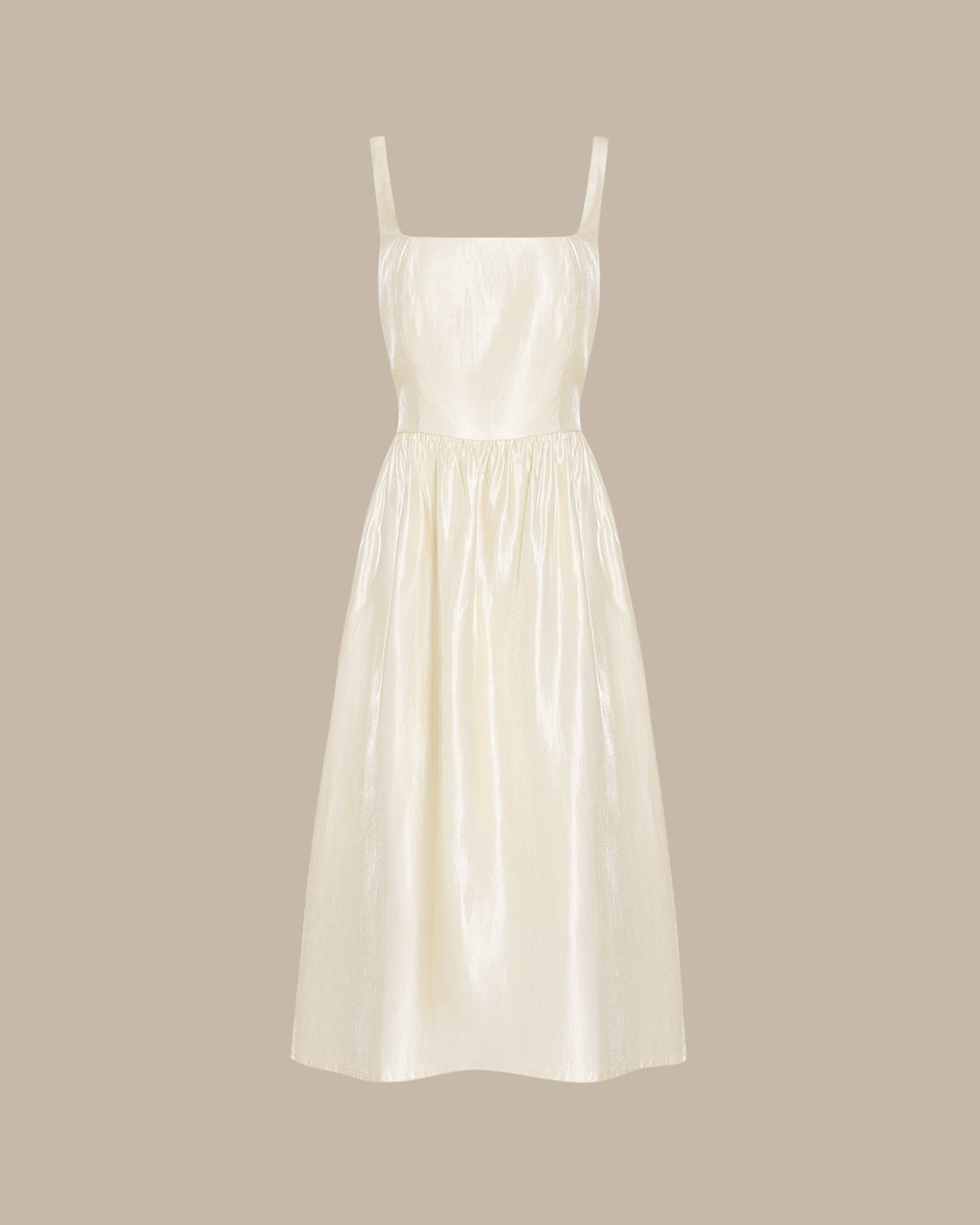 Apricot Zippered Midi Dress