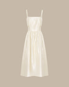 Apricot Zippered Midi Dress