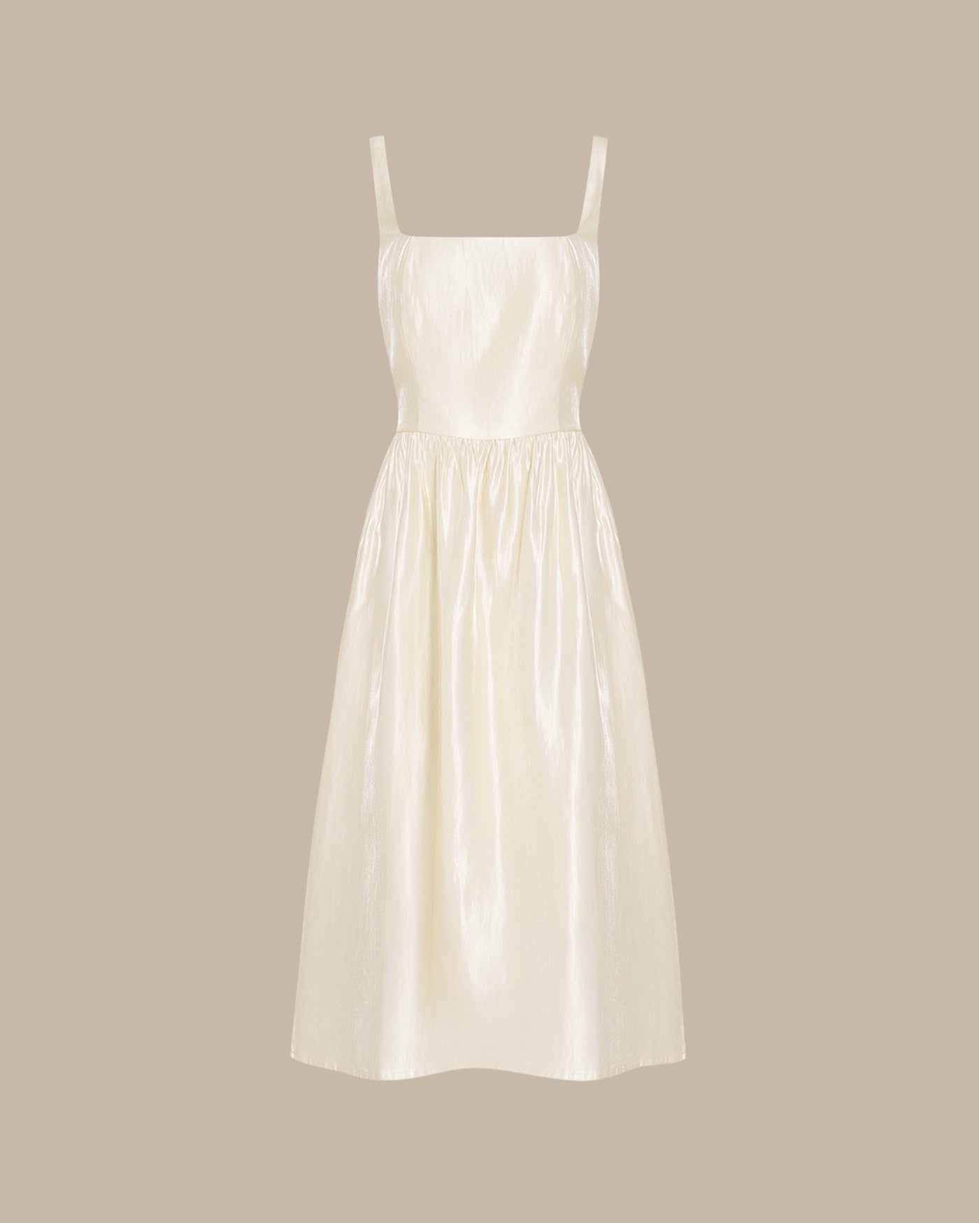 Apricot Zippered Midi Dress