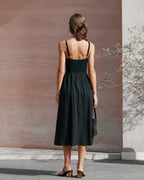 Black Midi Dress with Sweetheart Neckline