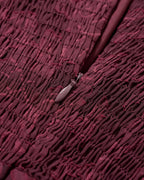 Wine Red Jacquard Midi Dress with Slit