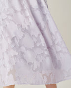 Jacquard Midi Dress with Purple Square Neckline