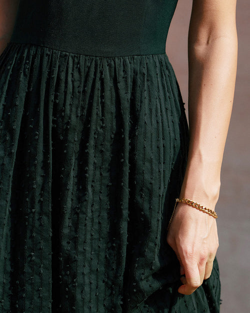 Black Midi Dress with Sweetheart Neckline