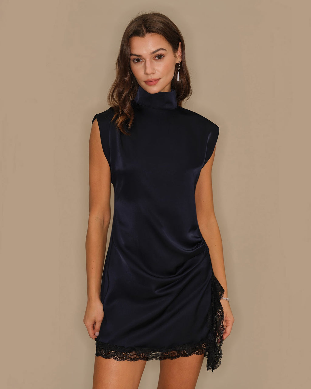 Blue Lace Tunic Mini Dress with Turtle Design