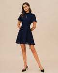 Mini Dress with Blue Butterfly Sleeves