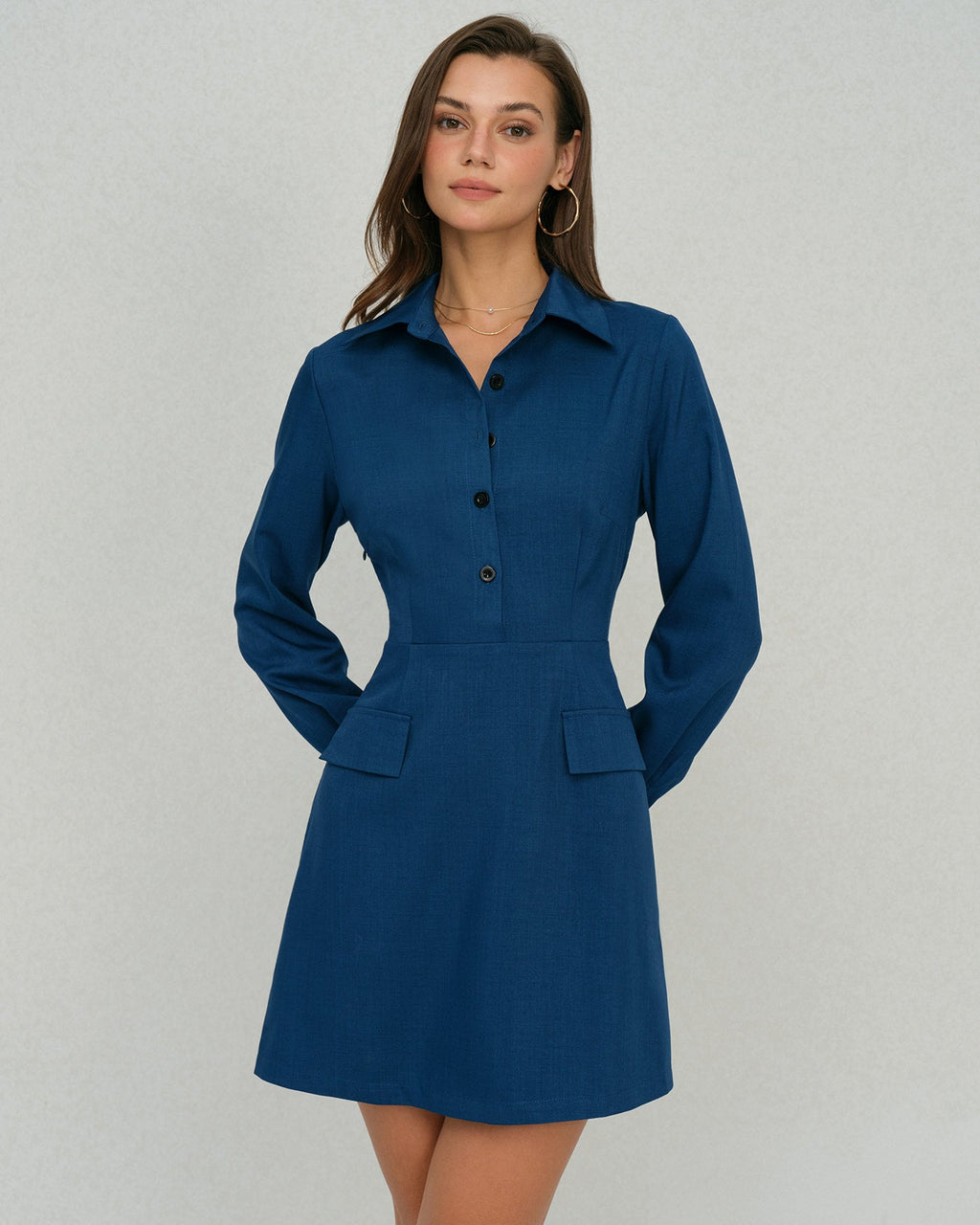 Blue Collar A-Line Short Dress