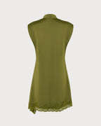 Mini Dress with Green Turtle Lace Accents