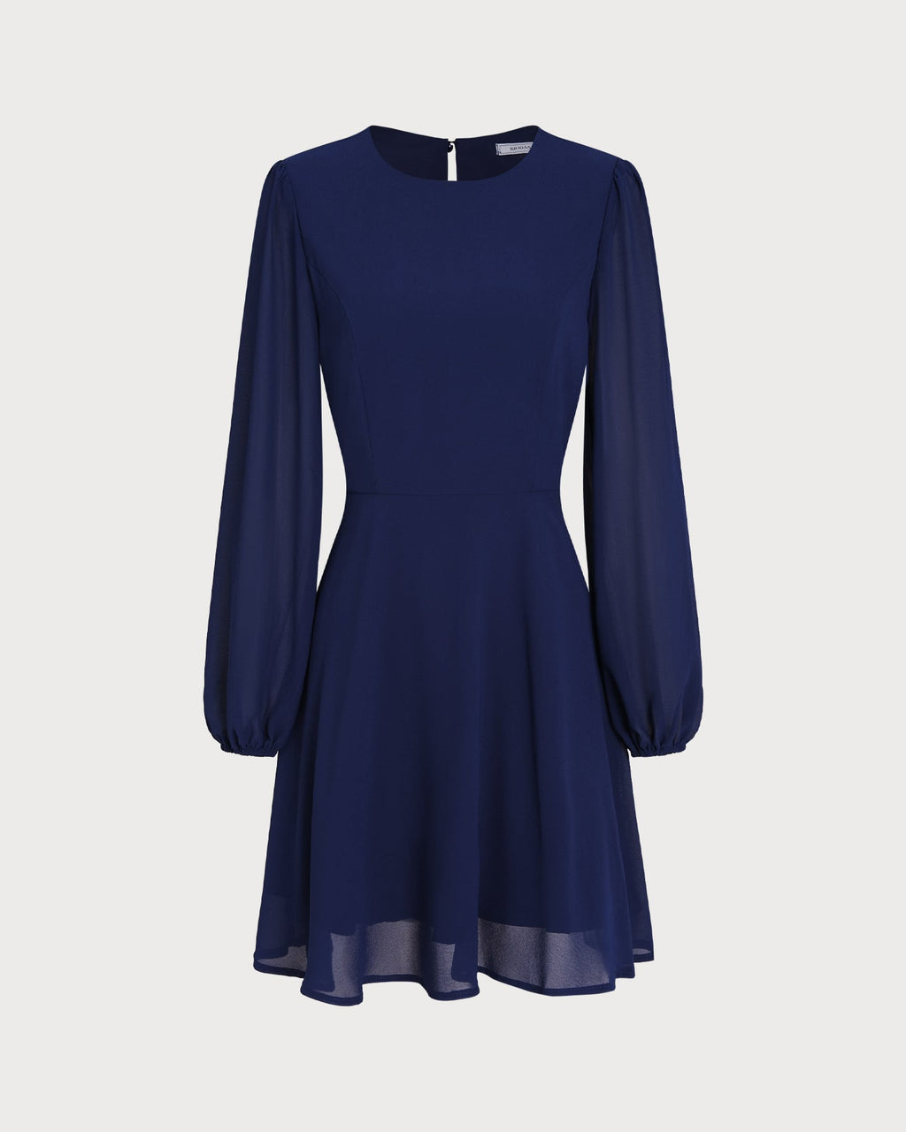 Backless A-Line Mini Dress in Blue Chiffon