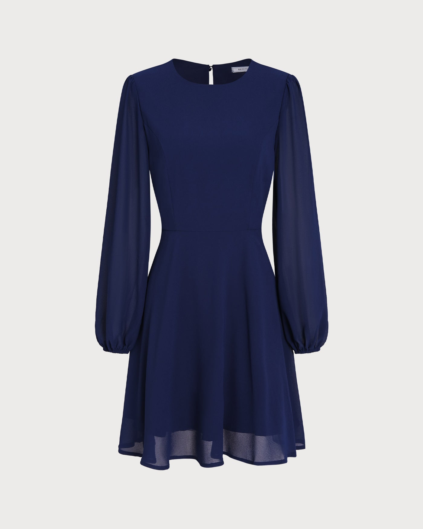 Backless A-Line Mini Dress in Blue Chiffon