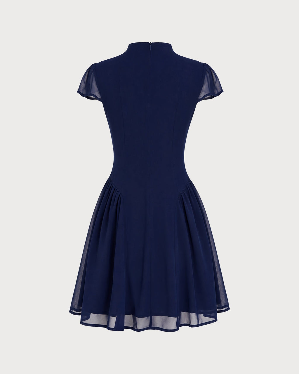 Ruched A-Line Mini Dress in Blue Turtle Print