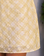 Yellow Plaid Ruffled Sleeveless Mini Dress