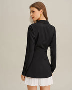 Black A-Line Mini Dress with Contrasting Details