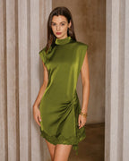Mini Dress with Green Turtle Lace Accents