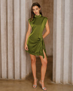 Mini Dress with Green Turtle Lace Accents