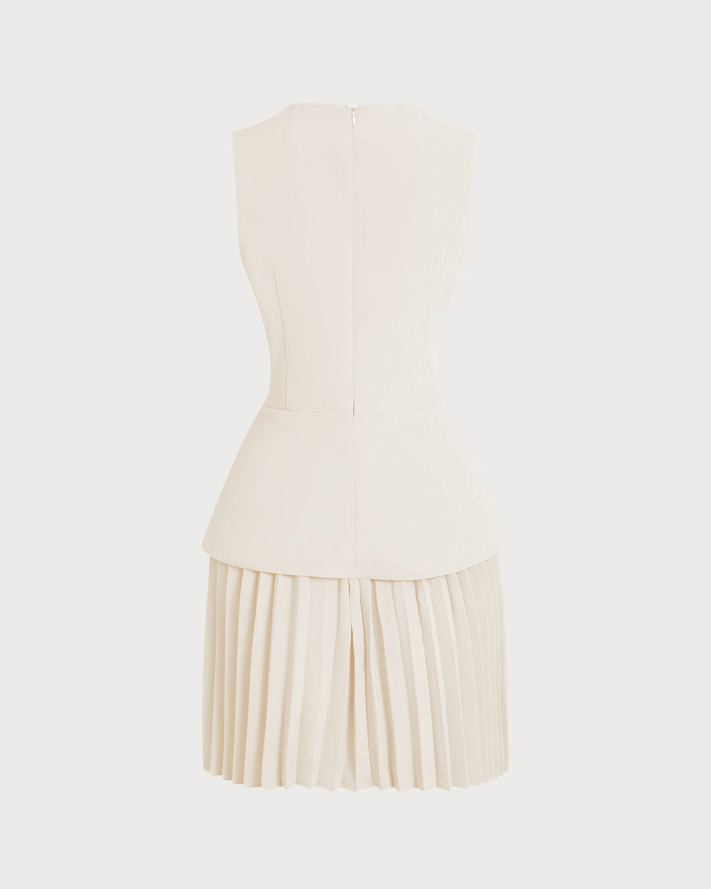 Apricot Skater Mini Dress with Round Neck