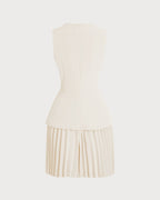 Apricot Skater Mini Dress with Round Neck