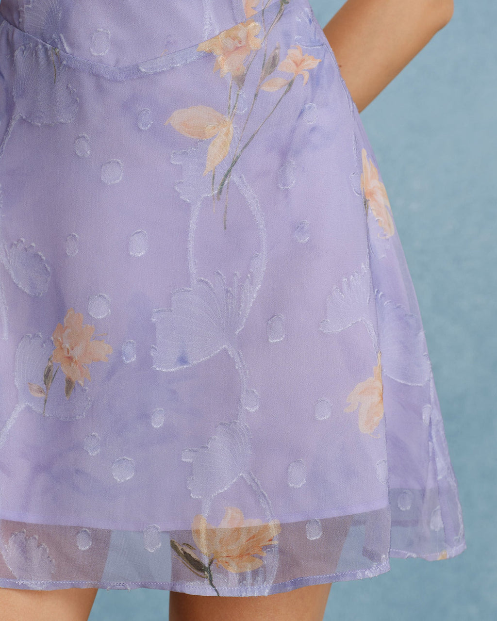 Jacquard Slip Mini Dress in Purple X Cross Design