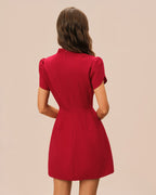 Mini Dress with Red Petal Sleeves