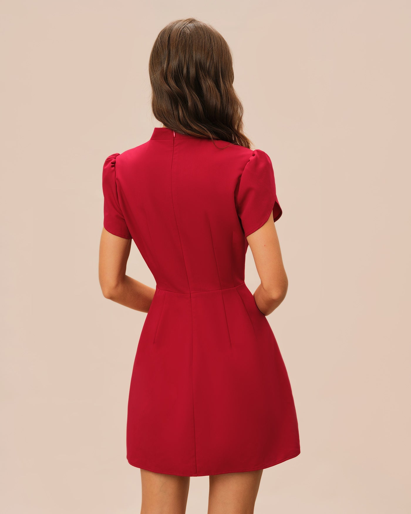 Mini Dress with Red Petal Sleeves