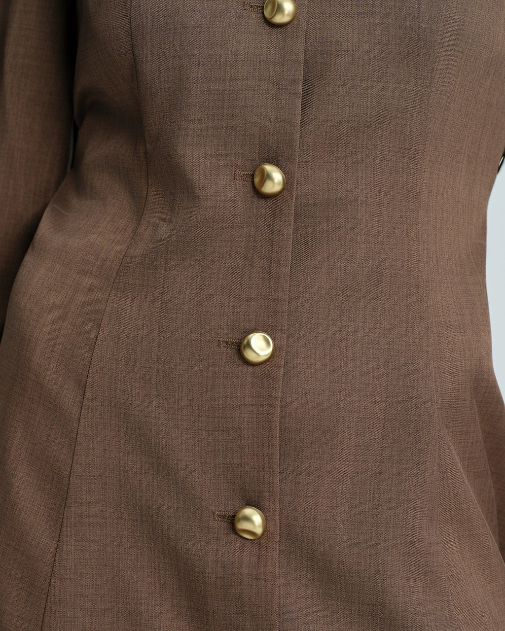 Brown Button-Up Mini Dress