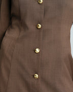 Brown Button-Up Mini Dress