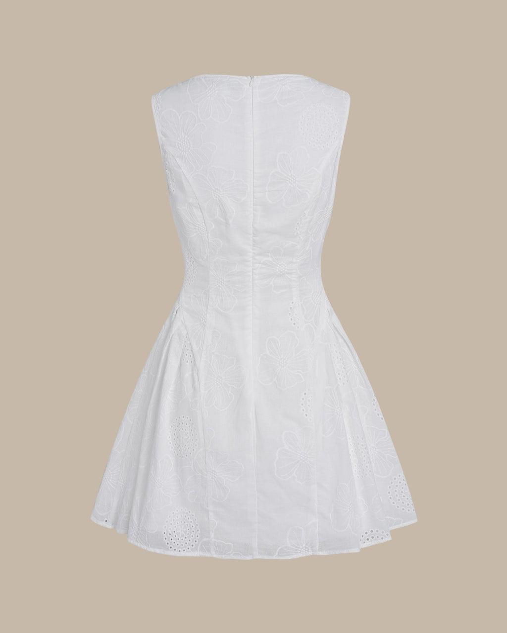 Textured Mini Dress with White Floral Design