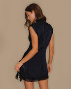 Blue Lace Tunic Mini Dress with Turtle Design