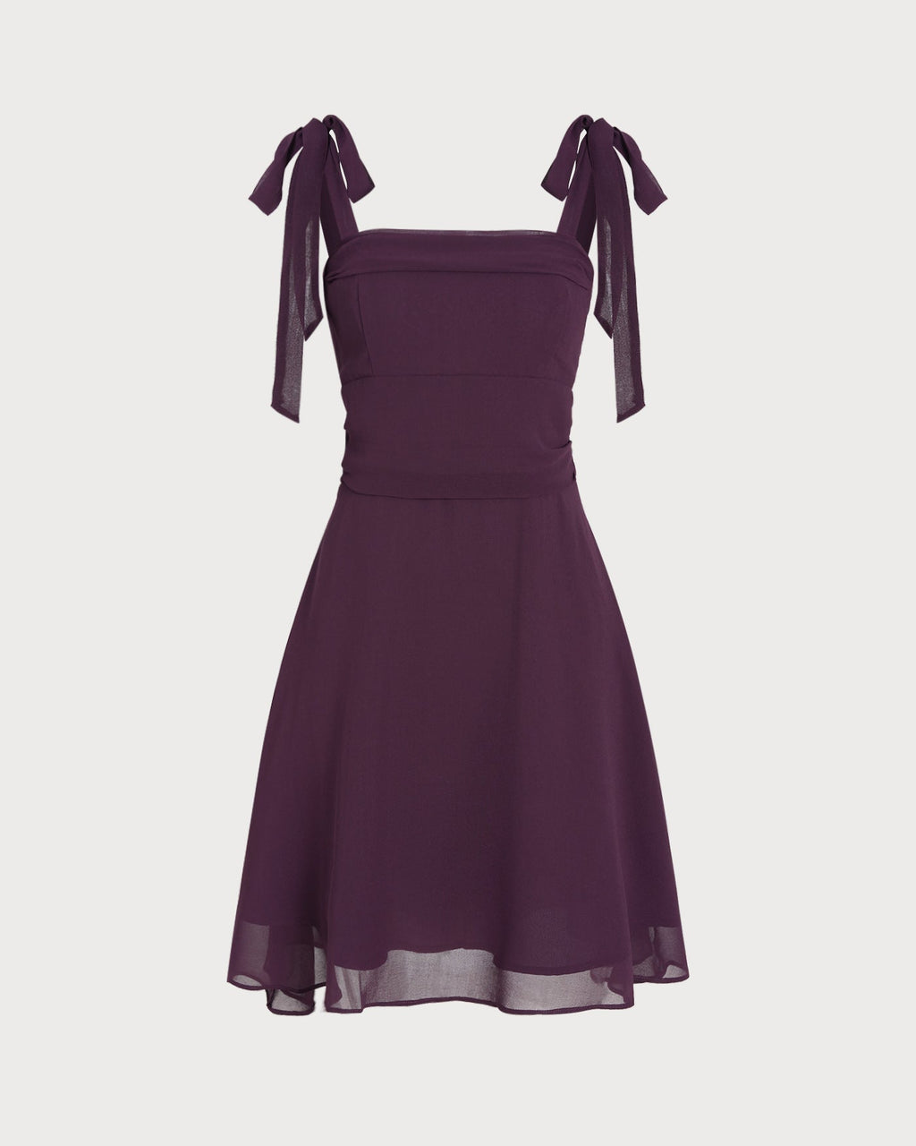 Chiffon Mini Dress with Purple Tie Straps