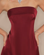 Red Strapless A-Line Short Dress