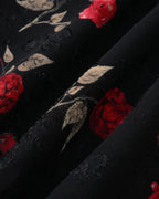 One-Shoulder Mini Dress in Black Jacquard