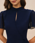 Mini Dress with Blue Butterfly Sleeves
