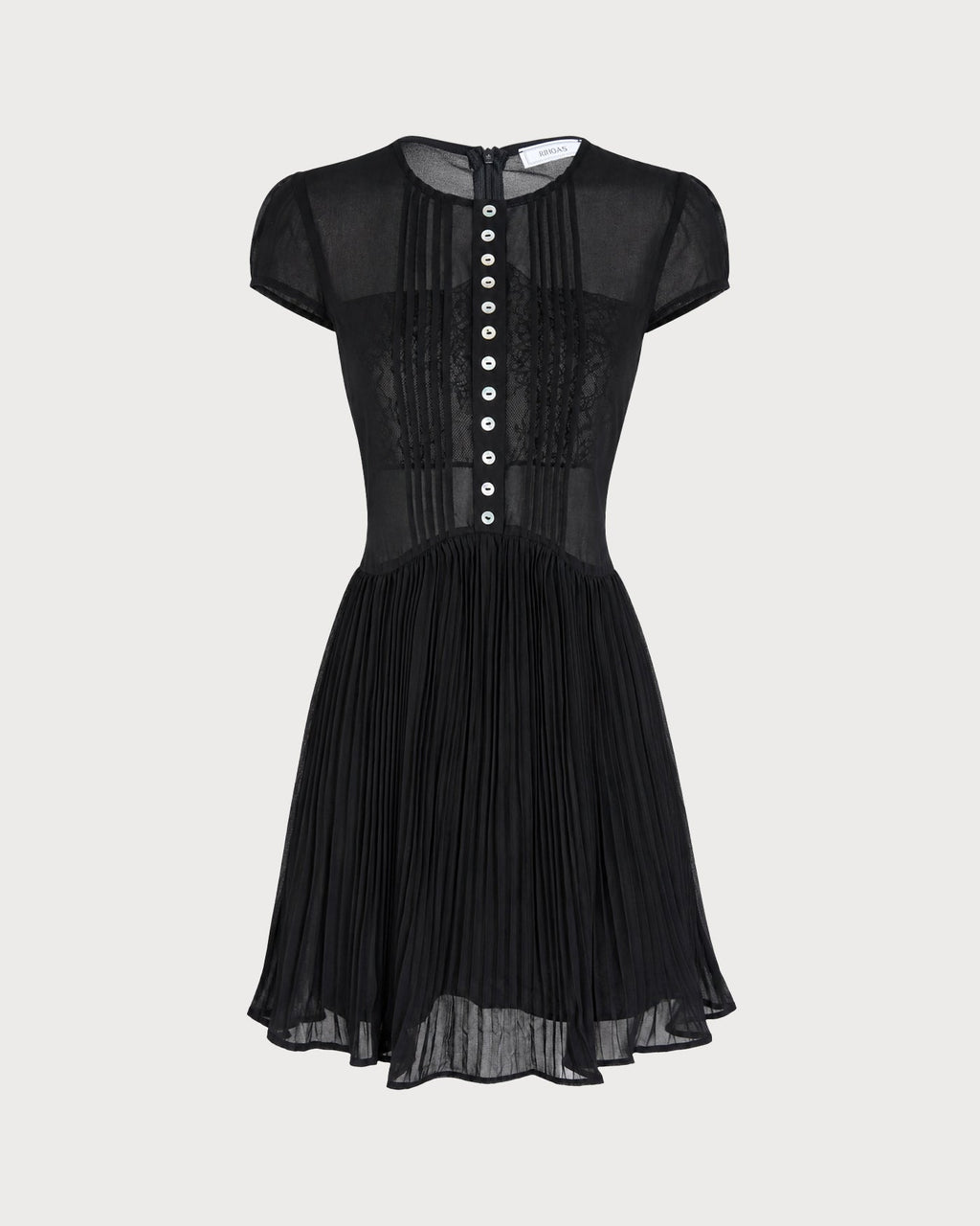 Sheer Black Chiffon Mini Dress