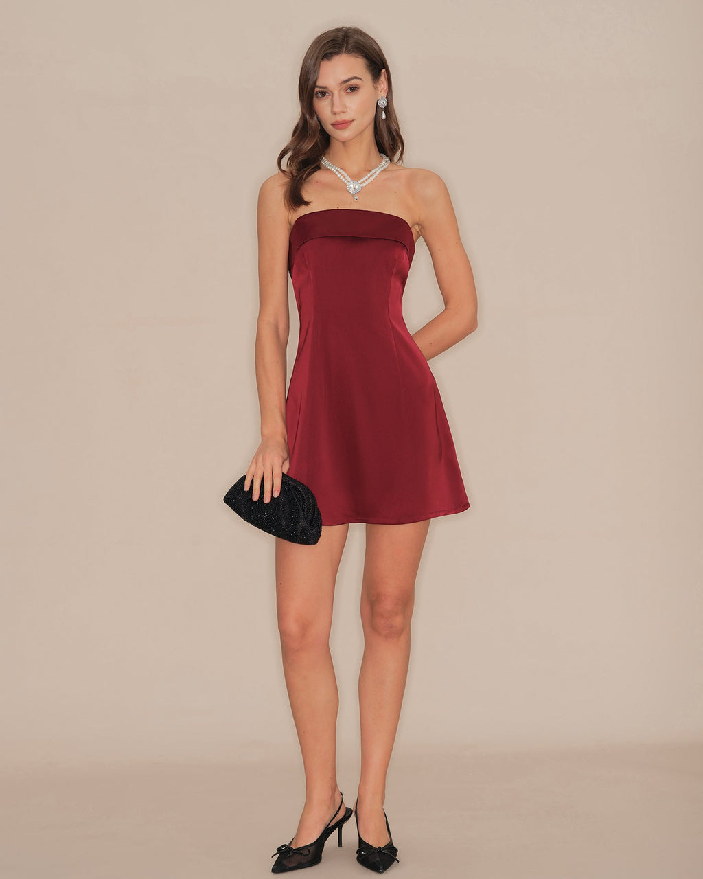 Red Strapless A-Line Short Dress