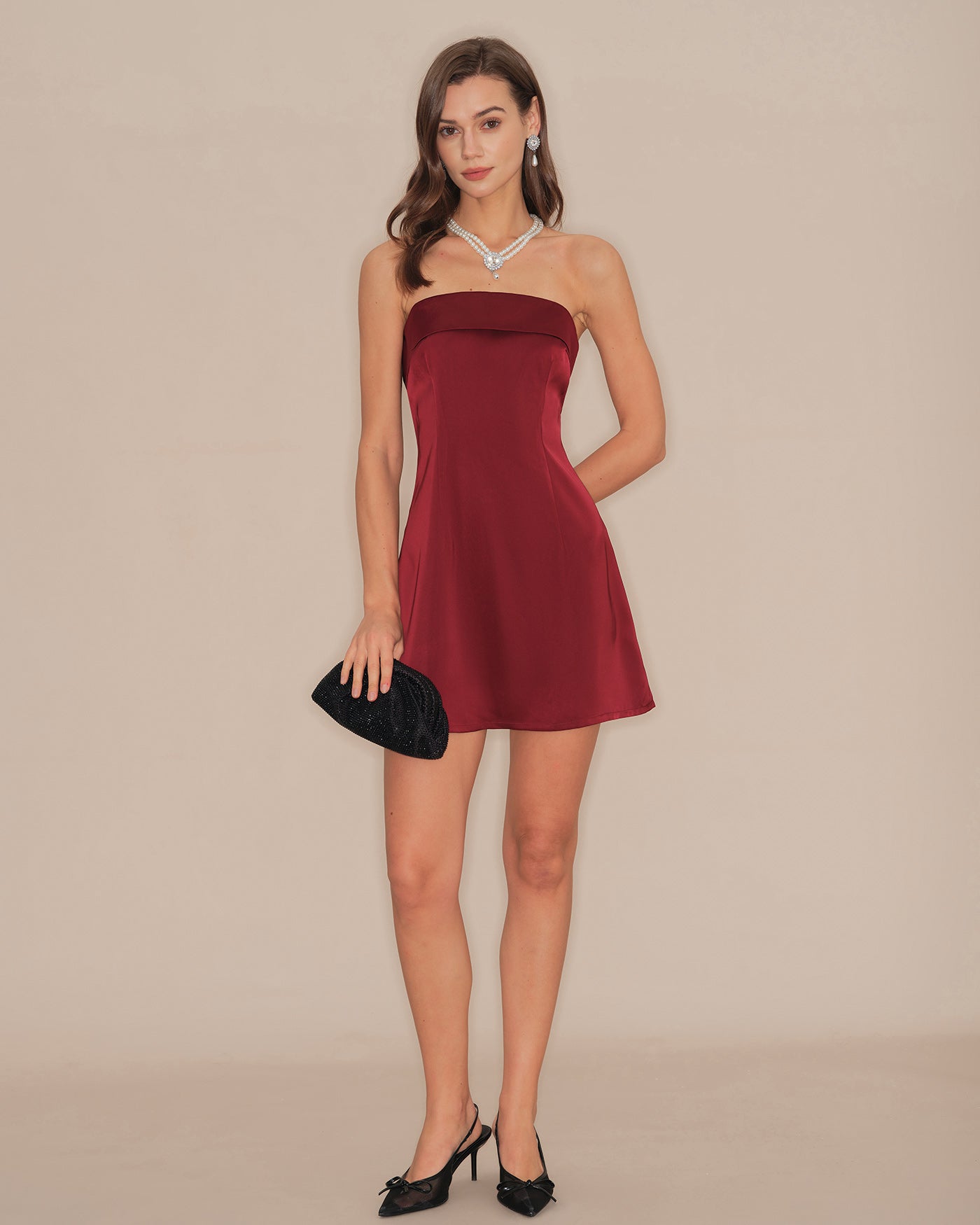 Red Strapless A-Line Short Dress