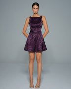 Floral Mini Dress in Purple with Sleeveless Design
