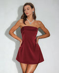 Red Strapless A-Line Short Dress