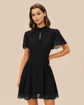 Black Mini Dress with Butterfly Sleeves