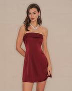 Red Strapless A-Line Short Dress