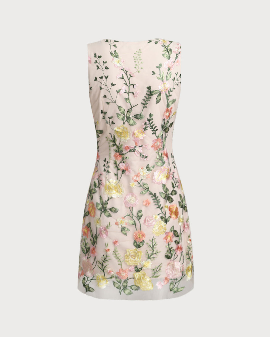 Floral Sleeveless Mini Dress in Yellow with V-Neck