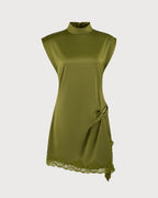 Mini Dress with Green Turtle Lace Accents