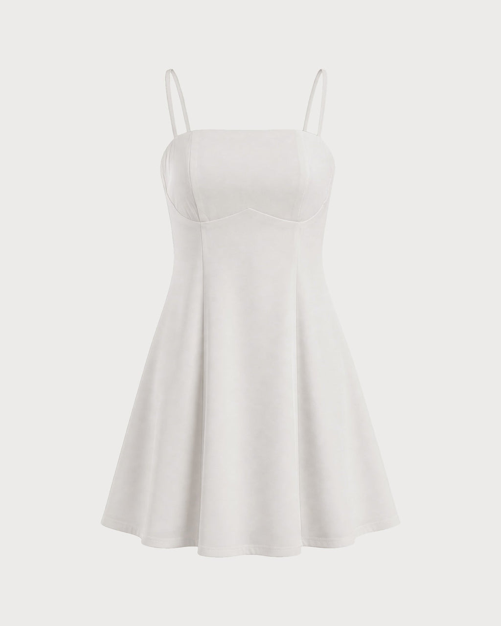 White A-Line Mini Dress with Zipper Detail