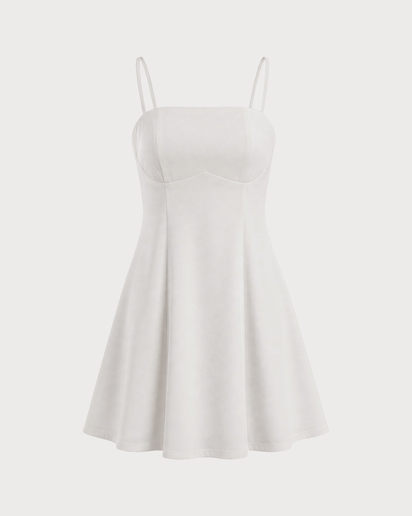 White A-Line Mini Dress with Zipper Detail