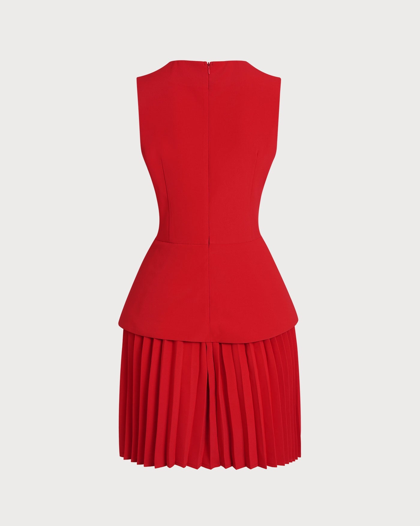 Crimson Gathered Mini Dress