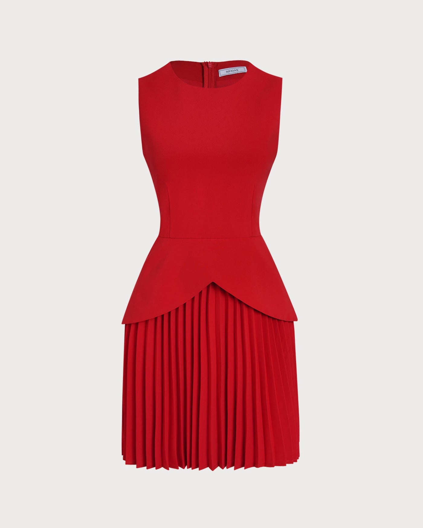 Crimson Gathered Mini Dress