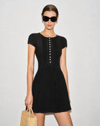 Sheer Black Chiffon Mini Dress