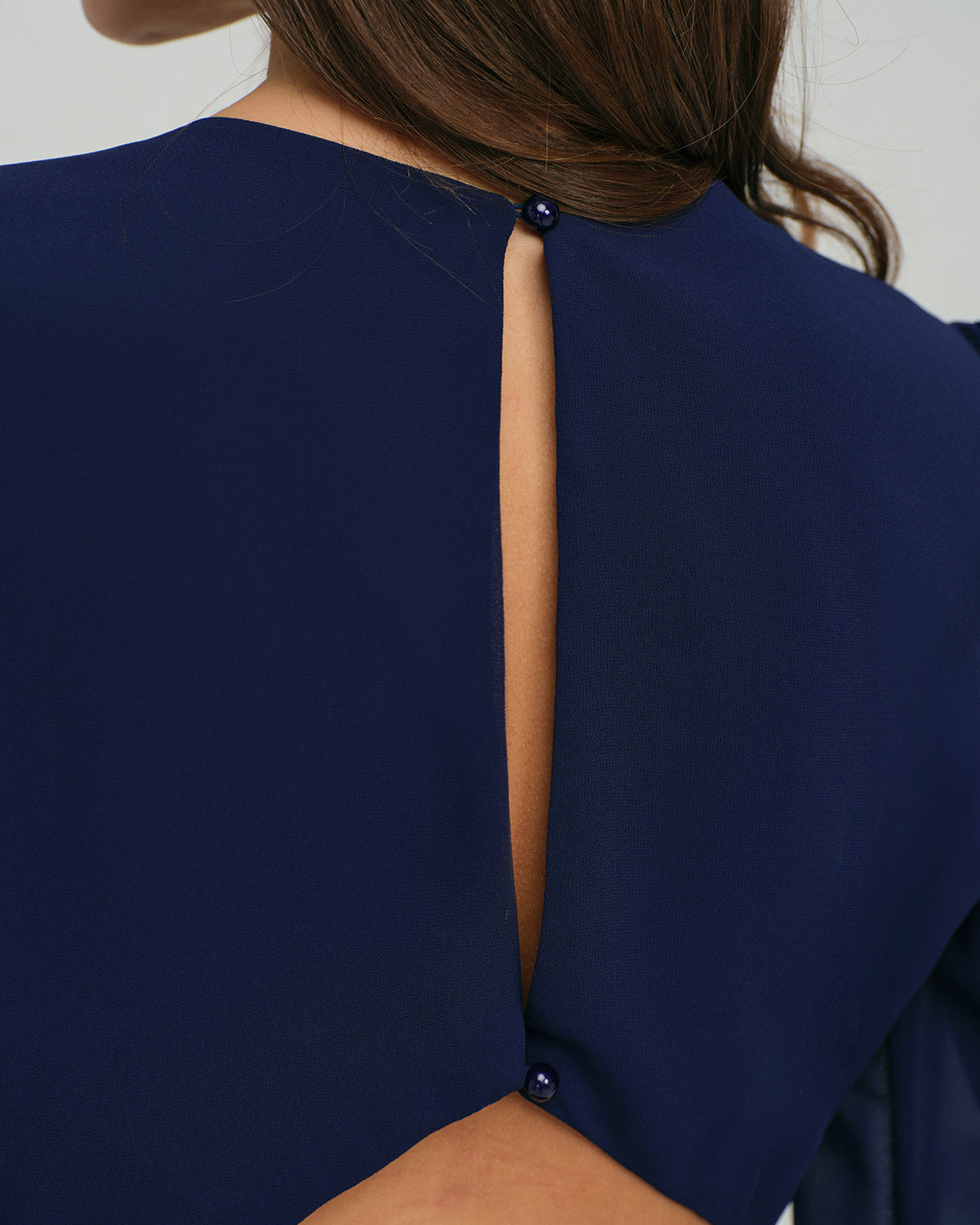 Backless A-Line Mini Dress in Blue Chiffon